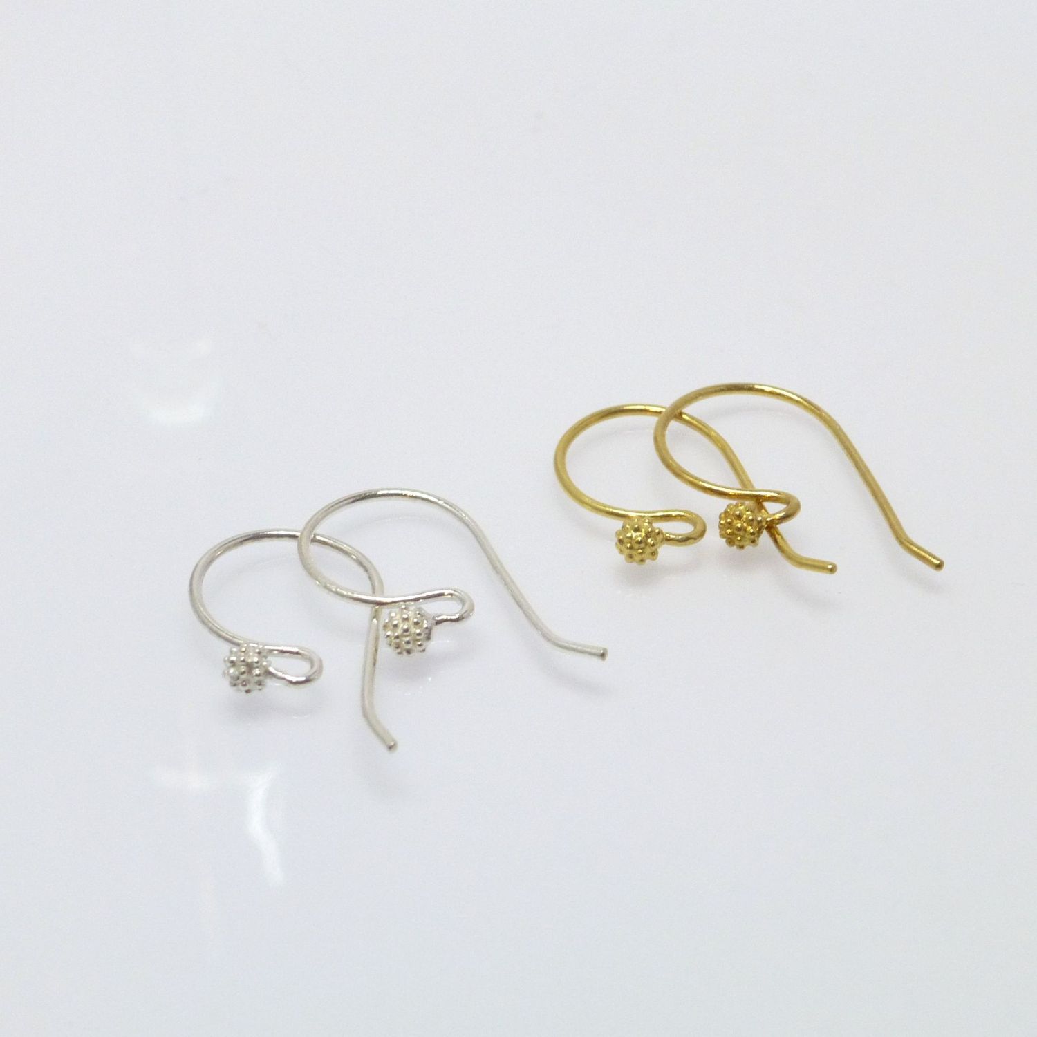 Basisohrringe Fischhaken mit Kugel Silber 925 Gold Basisohrringe Fischhaken mit Kugel Silber 925 Gold