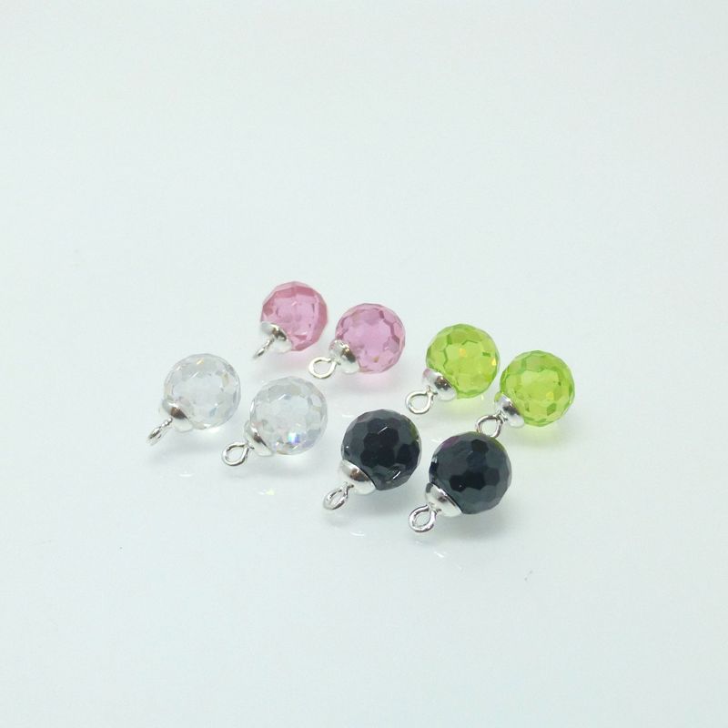 Ohrring-Anhänger Zirkonia-Kugel 8mm Silber