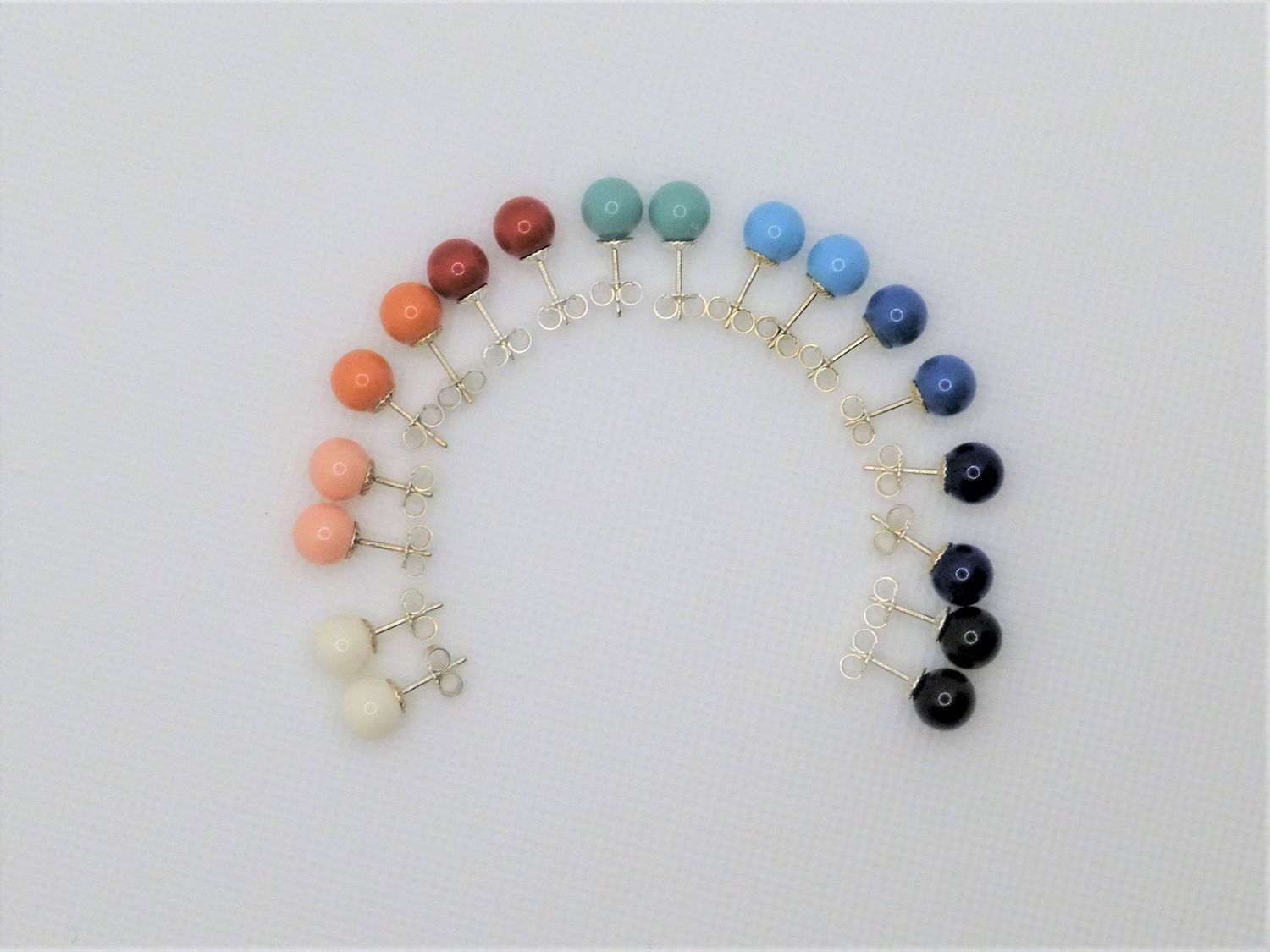 Ohrstecker mit Perle Edelsteinfarben 6mm 8mm 10mm Ohrstecker mit Perle Edelsteinfarben 6mm 8mm 10mm