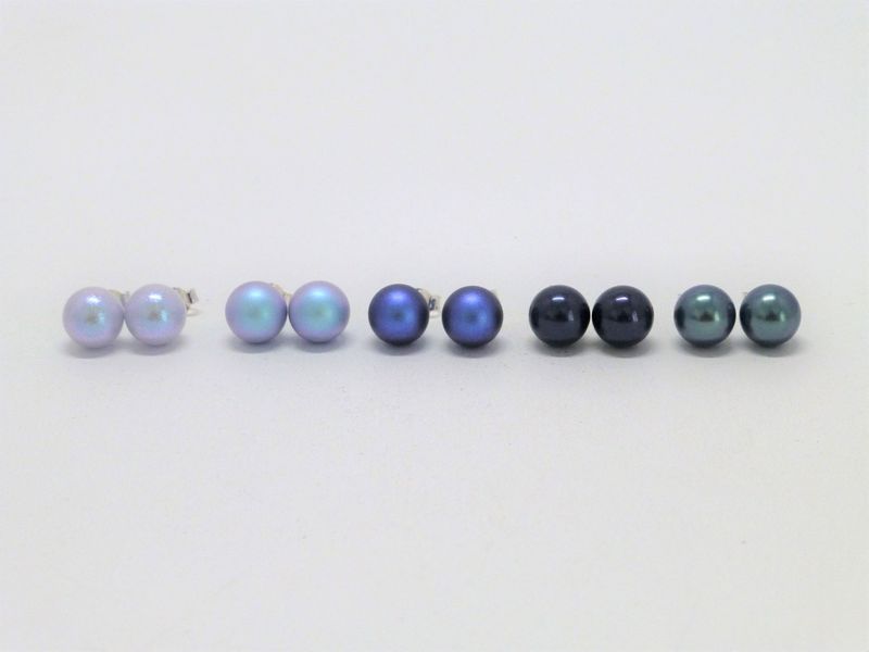 Ohrstecker mit Perle 10mm - Blau-Türkis-Grün