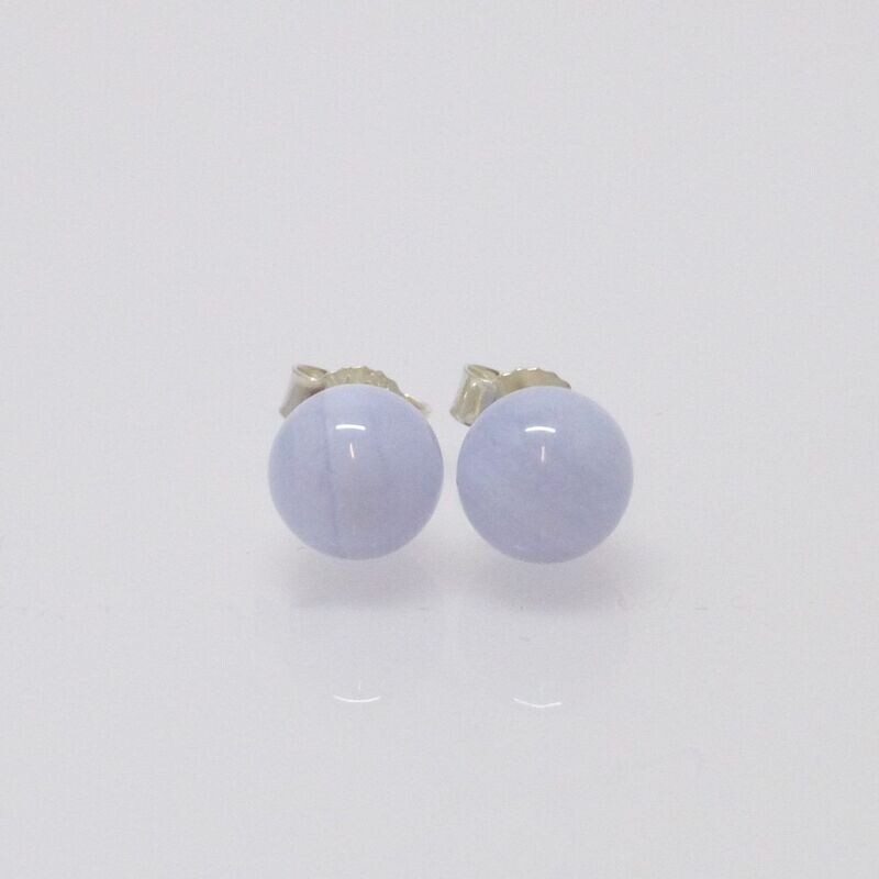 Ohrstecker Streifen-Chalcedon Kugel 7mm