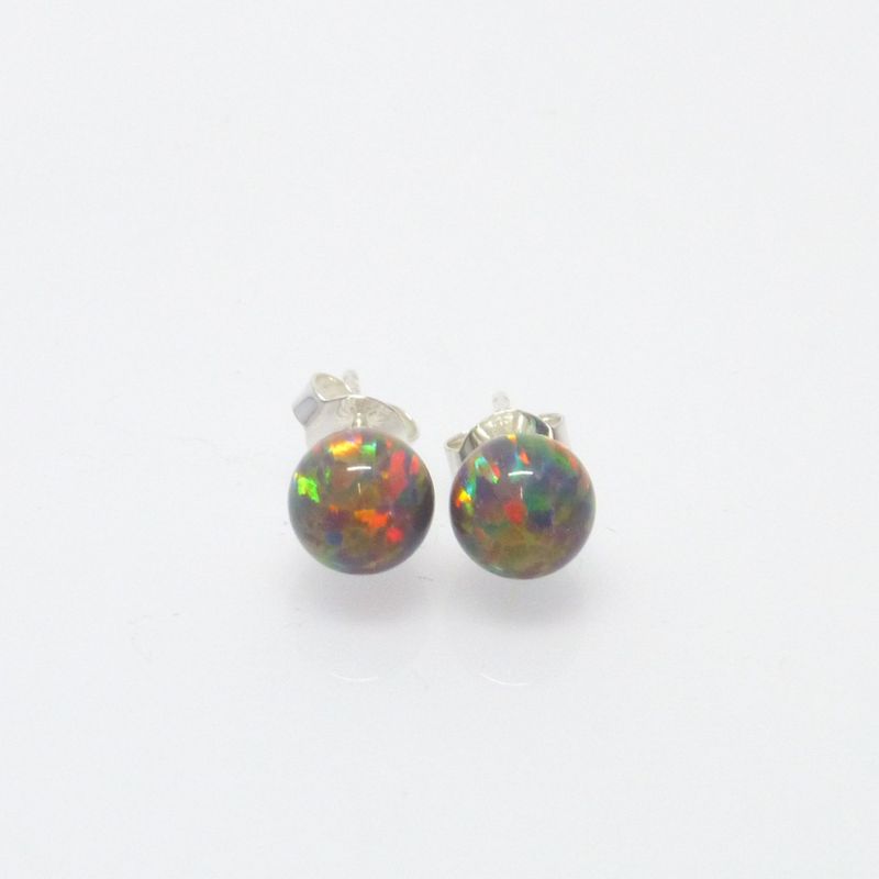 Ohrstecker imit. Opal Kugel Multicolor - verschiedene Größen