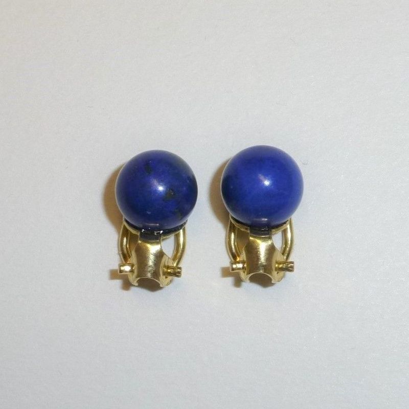 Ohrclips Lapislazuli Kugel - verschiedene Größen