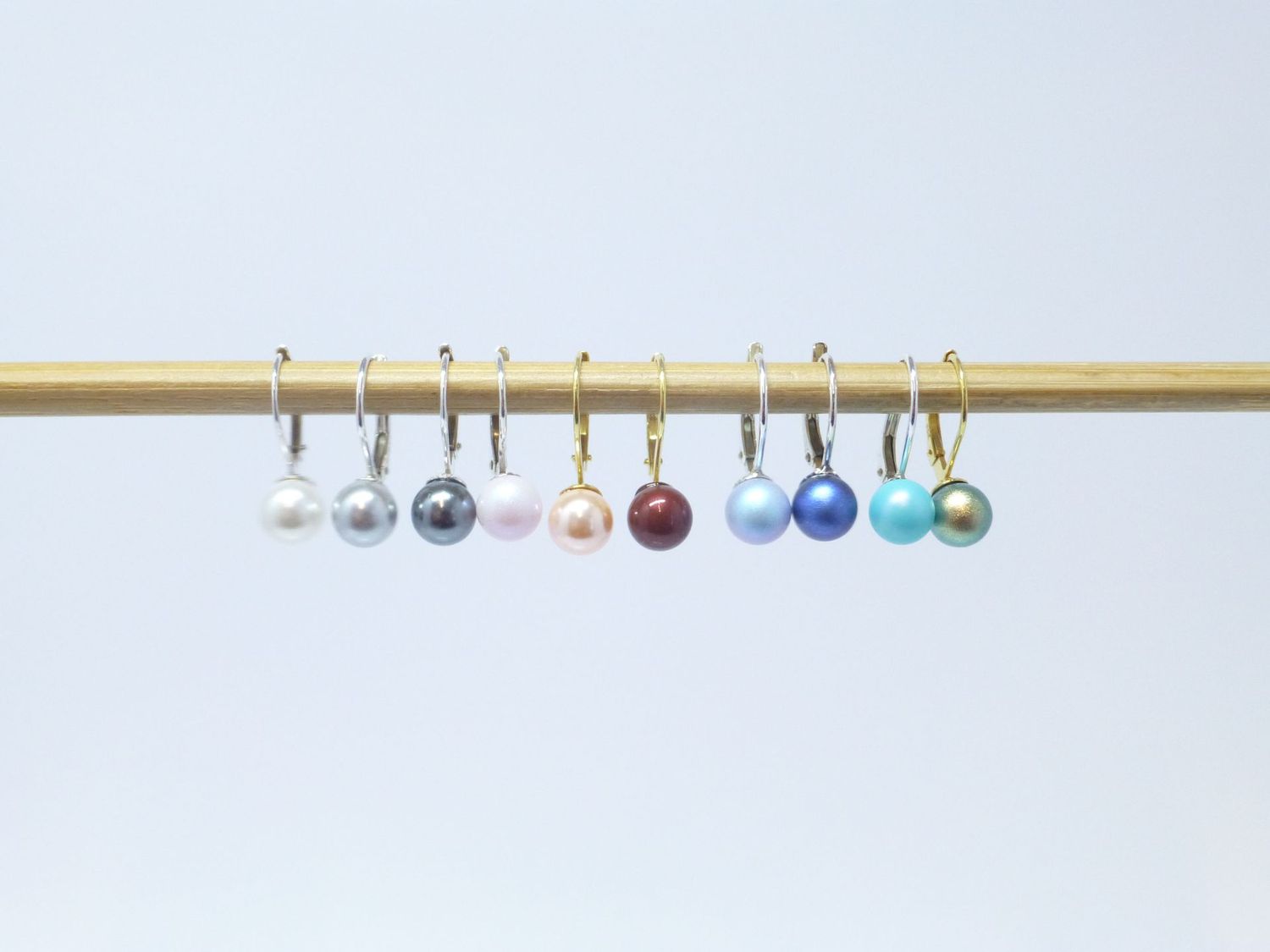 Perlen-Ohrringe Patentbrisur Perle 6mm Silber Gold