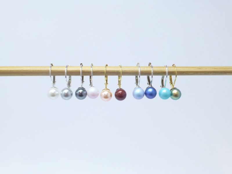 Perlen-Ohrringe Patentbrisur Perle 6mm Silber Gold