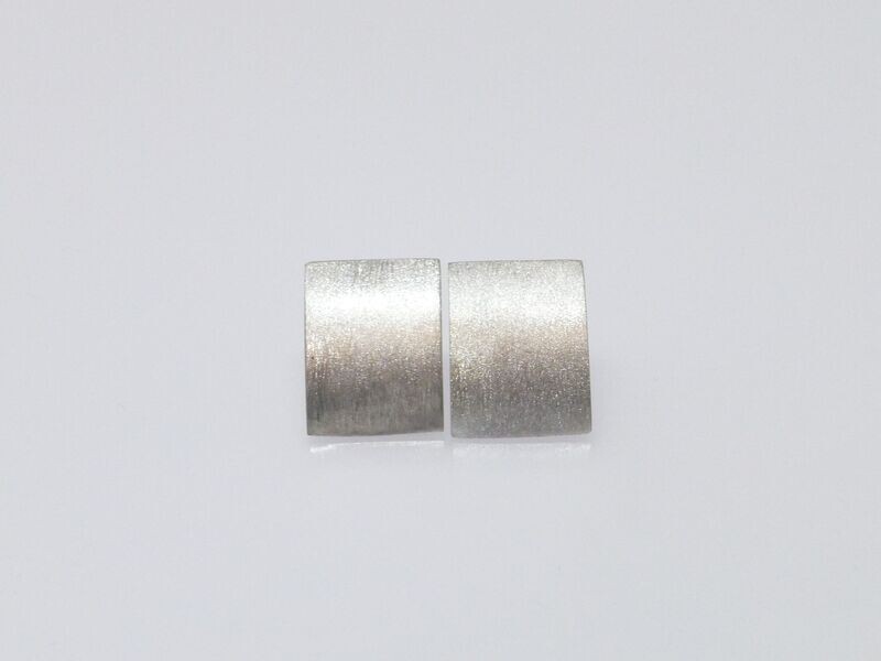 Ohrstecker Rechteck Silber diamantiert