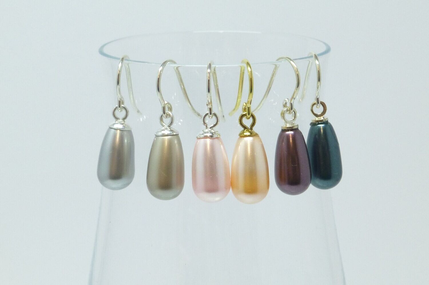Ohrringe Perlen-Tropfen 11x6 - viele Farben Ohrringe Perlen-Tropfen 11x6 - viele Farben