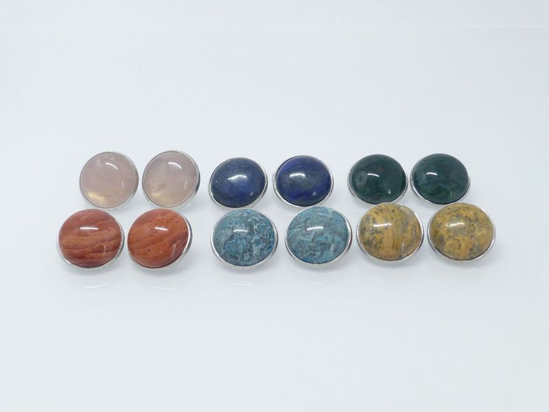 Ohrclips Halbedelstein Cabochon 18mm Edelstahl