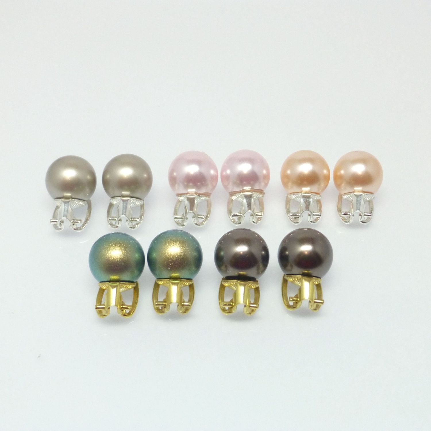 Ohrclips Perle 12mm - Farbig