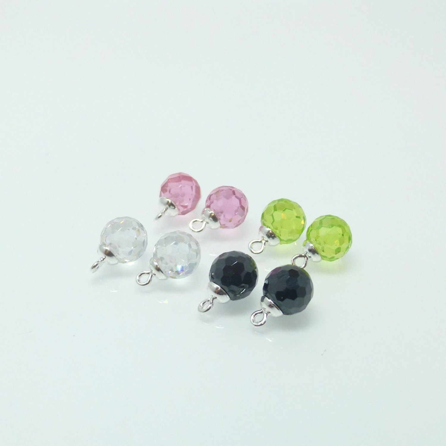 Ohrring-Anhänger Zirkonia-Kugel 8mm Silber Ohrring-Anhänger Zirkonia-Kugel 8mm Silber