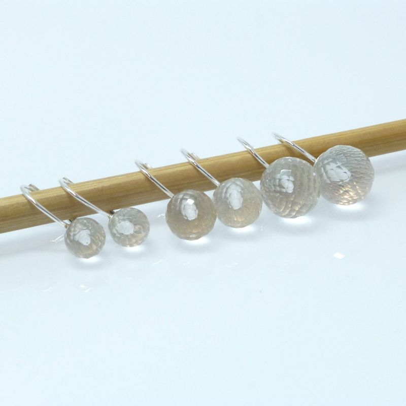 Ohrringe Patentbrisur Bergkristall Kugeln facettiert