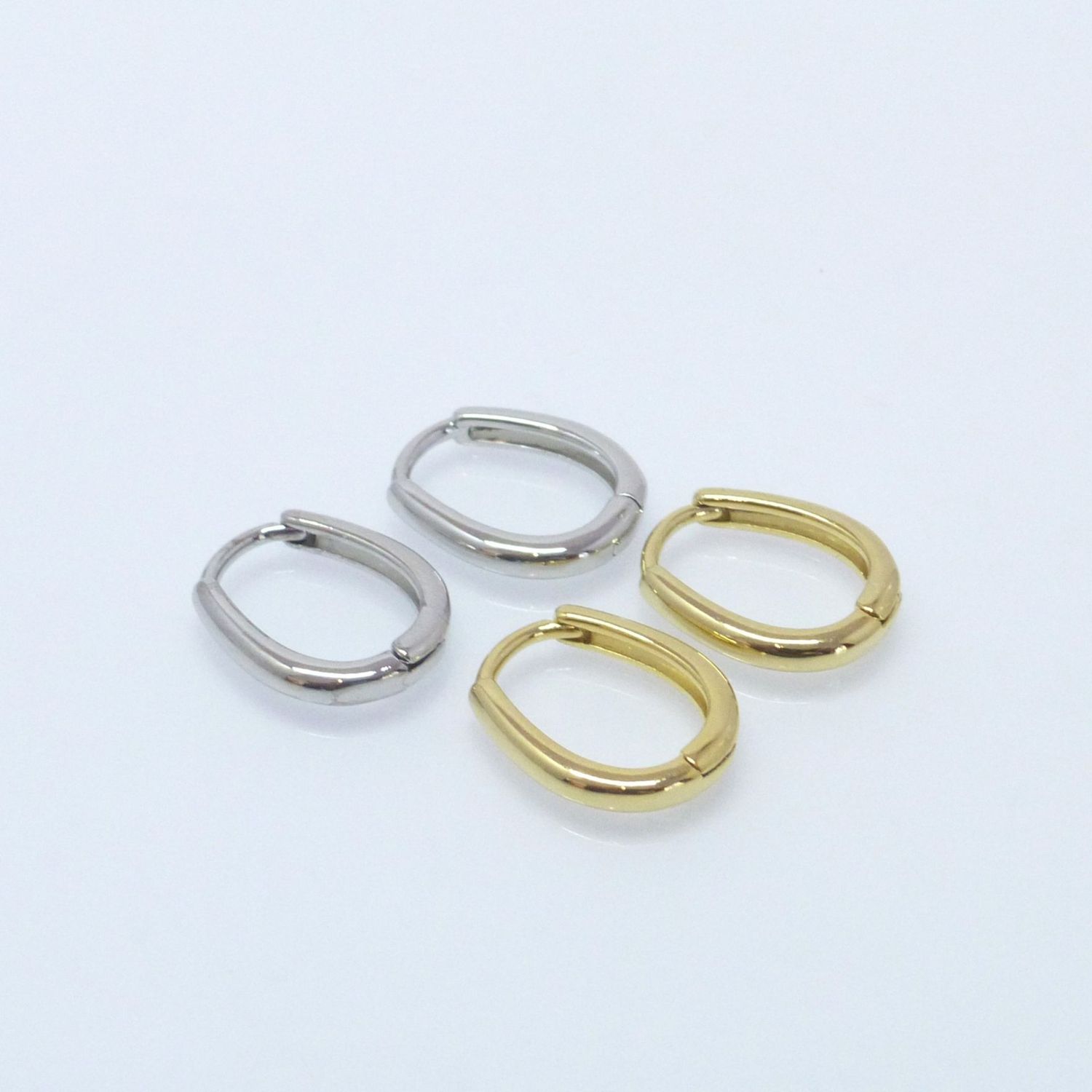 Basisohrringe Klapp-Creolen spitz Silber Gold