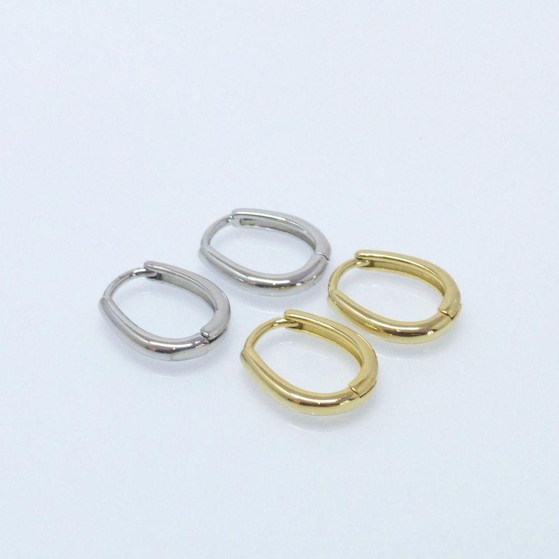 Basisohrringe Klapp-Creolen spitz Silber Gold