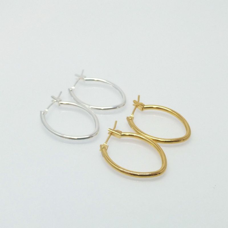 Basisohrringe Creolen Oval Silber Gold