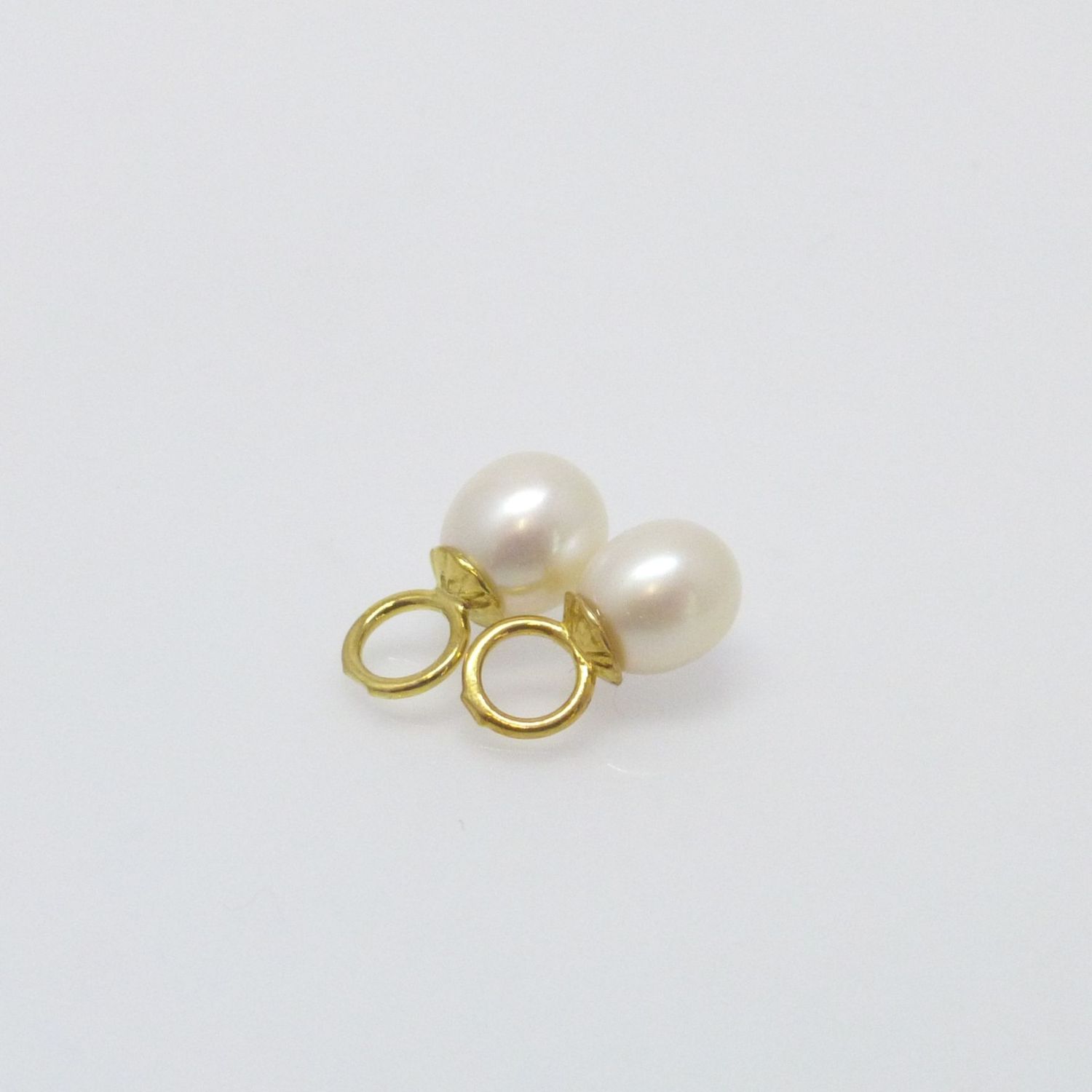 Ohrring-Anhänger Süsswasser Perlen Tropfen Gold