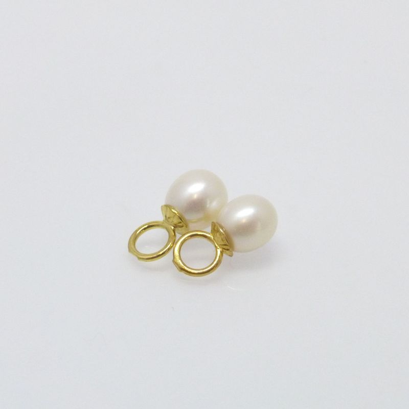 Ohrring-Anhänger Süsswasser Perlen Tropfen Gold