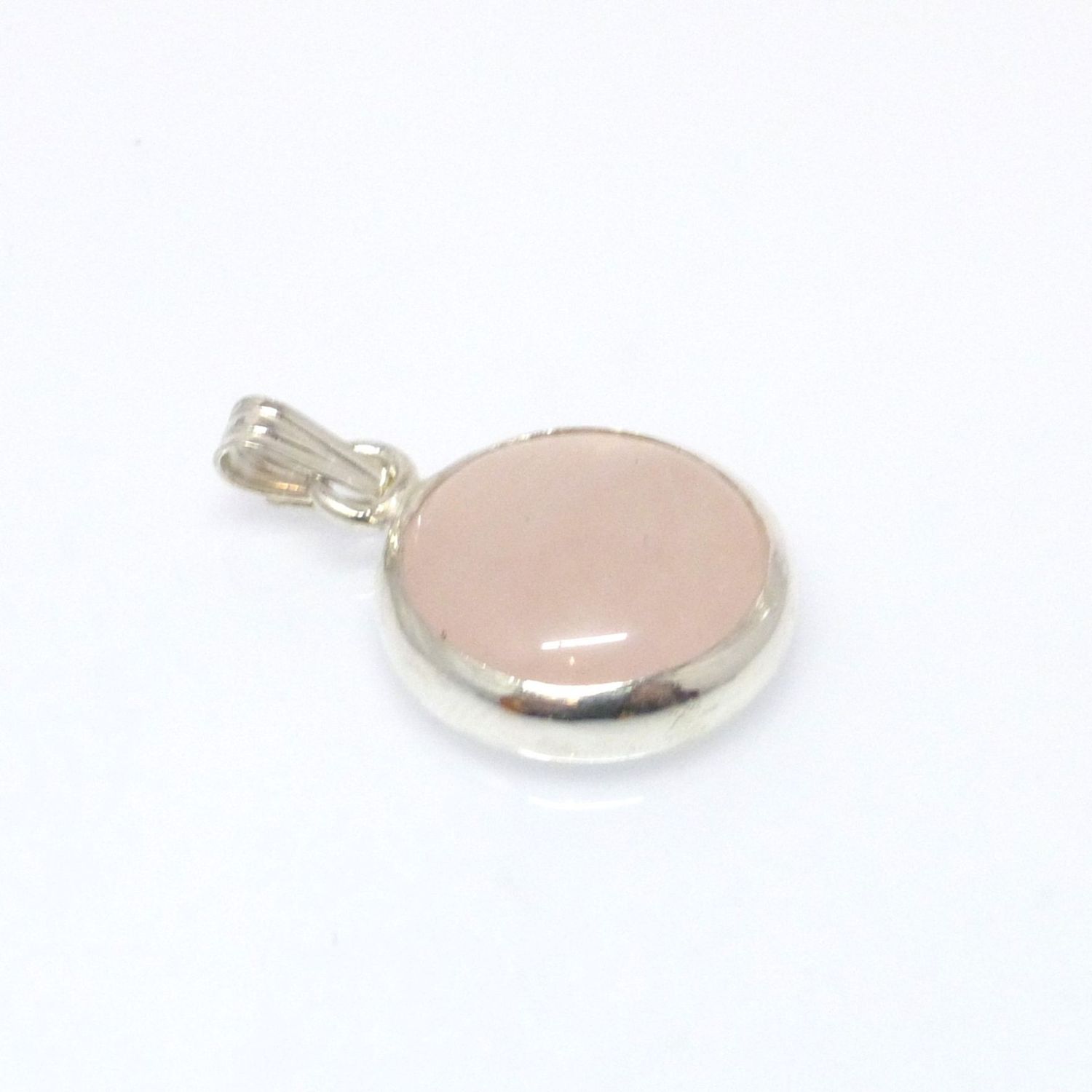Anhänger Rosenquarz Cabochon 15,5mm Silber 925 Anhänger Rosenquarz Cabochon 15,5mm Silber 925