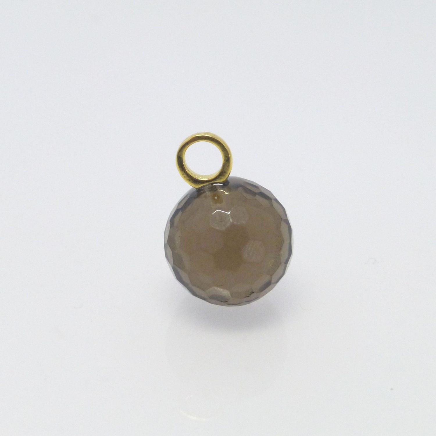 Anhänger Rauchquarz Kugel 14mm vergoldet Anhänger Rauchquarz Kugel 14mm vergoldet