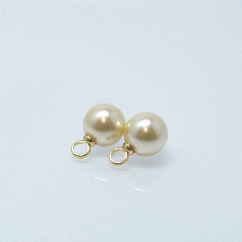 Ohrring-Anhänger Perlen 12mm Cream Gold