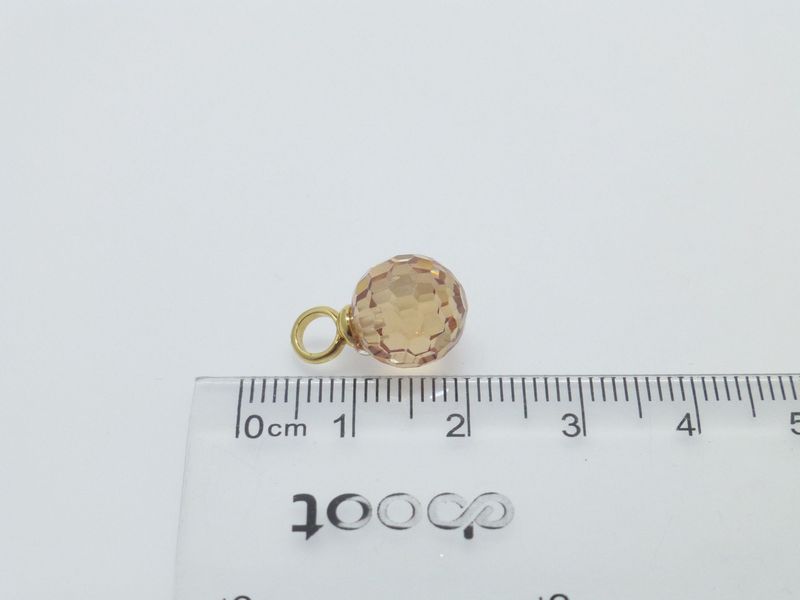 Ohrring-Anhänger Zirkonia Kugel 10mm Champagner Gold
