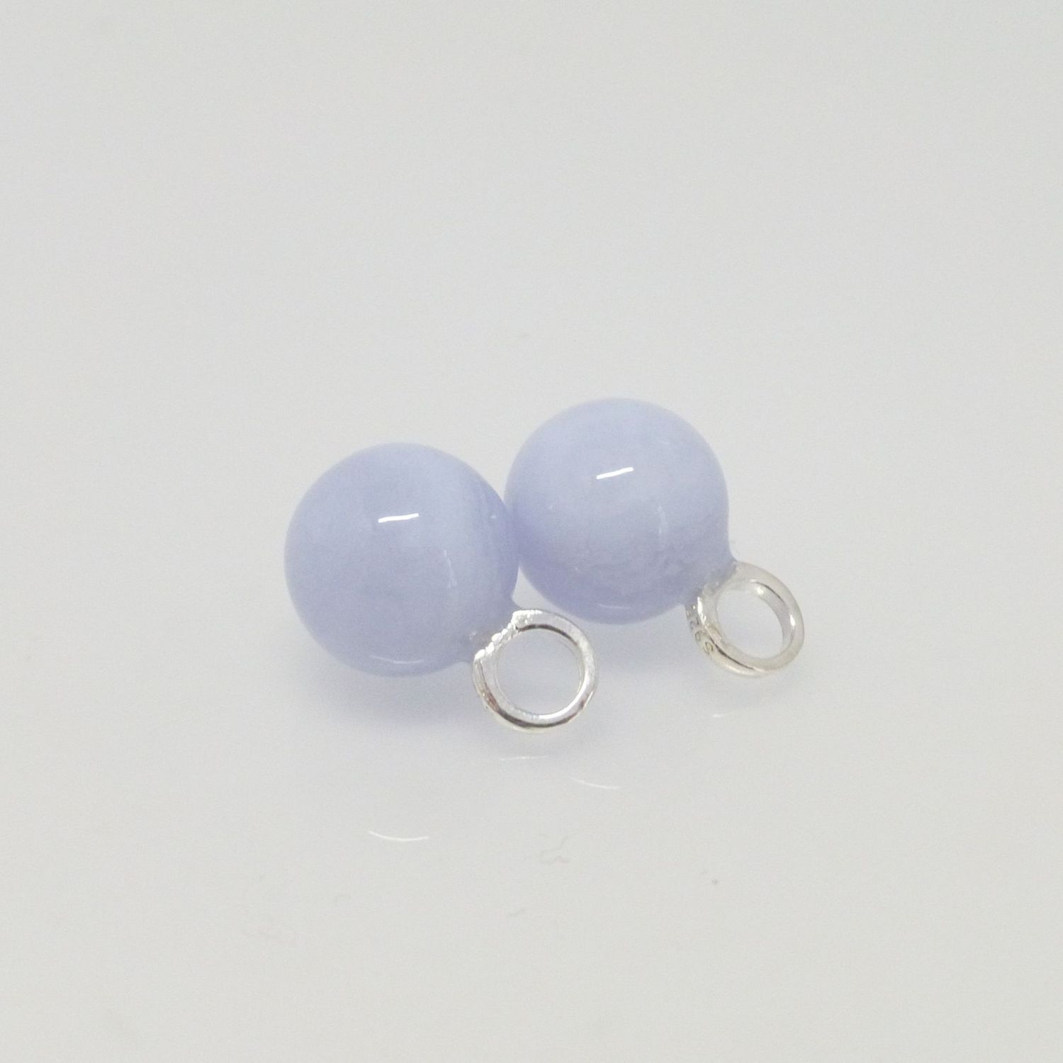 Ohrring-Anhänger Chalcedon Kugel 11mm Silber