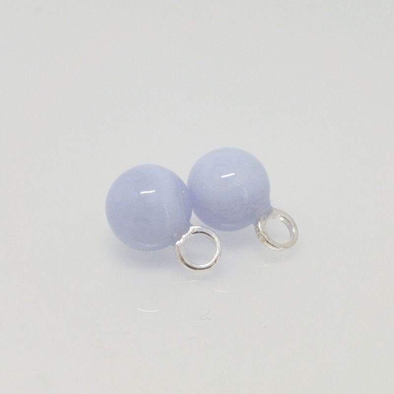 Ohrring-Anhänger Chalcedon Kugel 11mm Silber