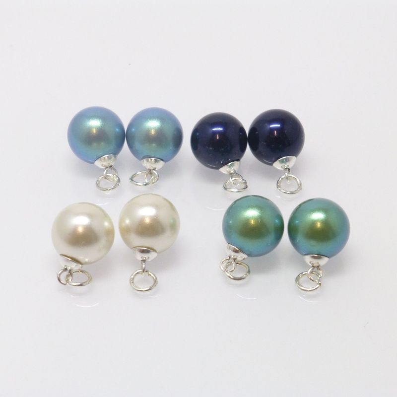 Ohrring-Anhänger Perlen 12mm Silber