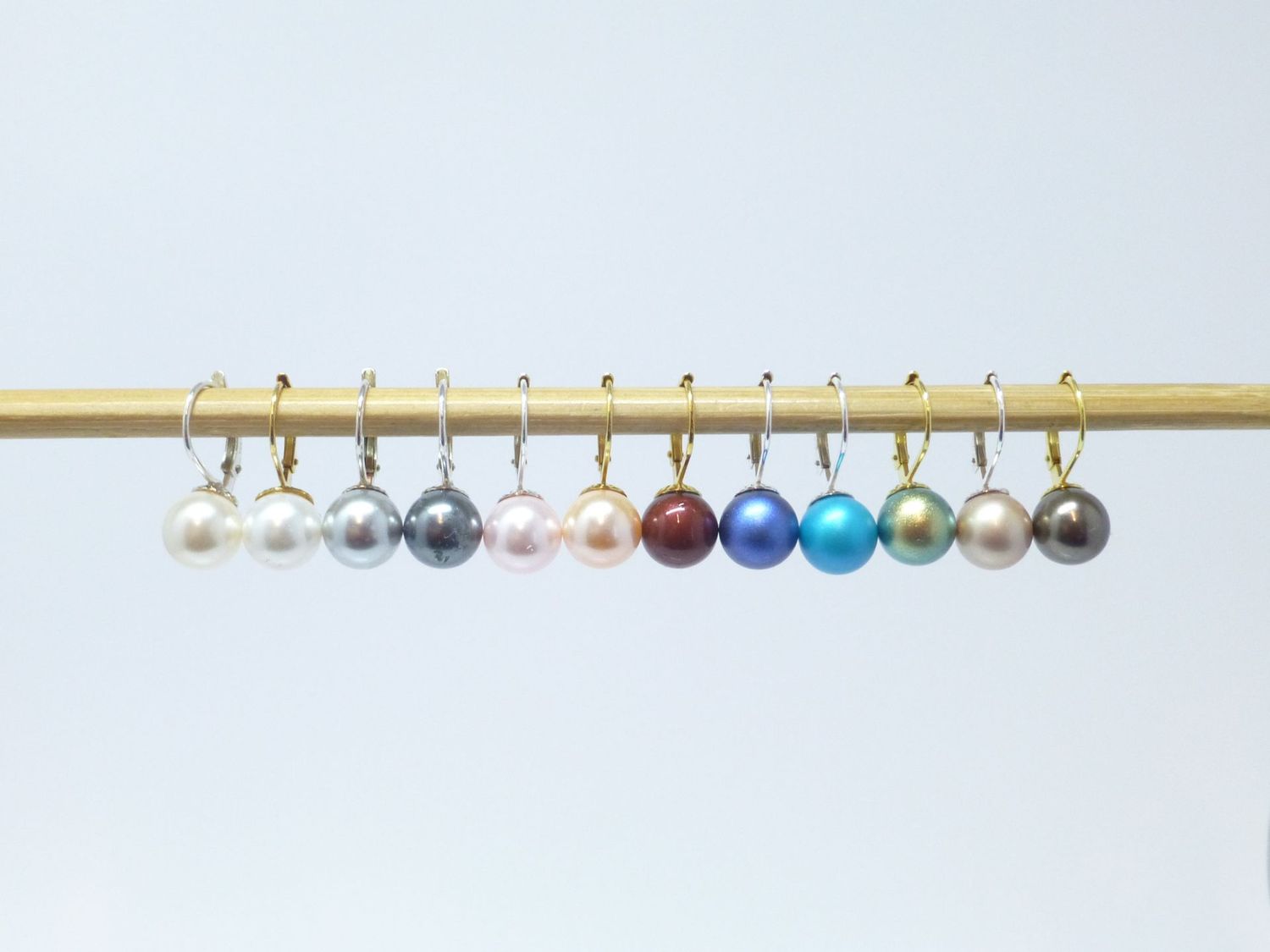 Perlen-Ohrringe Patentbrisur Perle 8mm Silber Gold