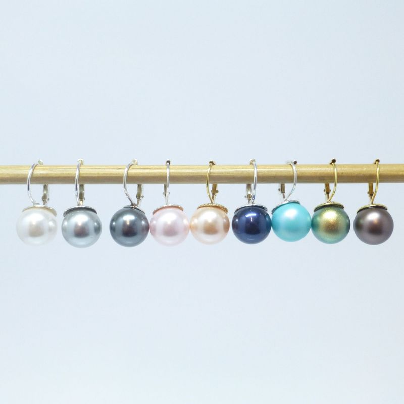 Perlen-Ohrringe Patentbrisur Perle 10mm Silber Gold