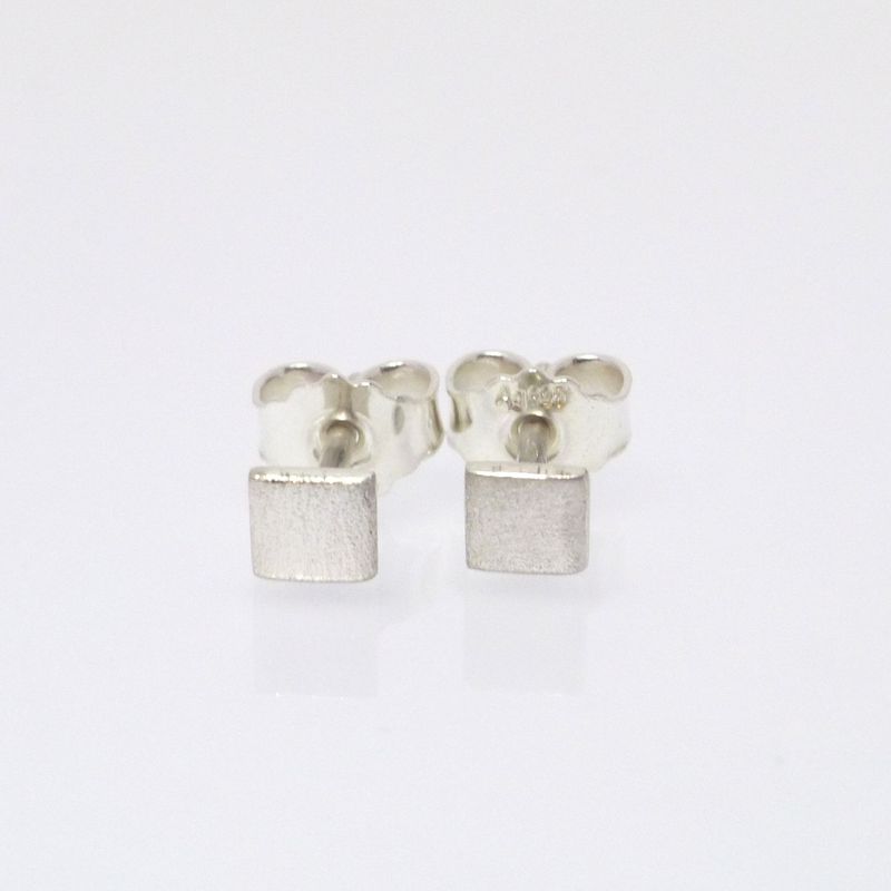 Ohrstecker Quadrat Silber diamantiert