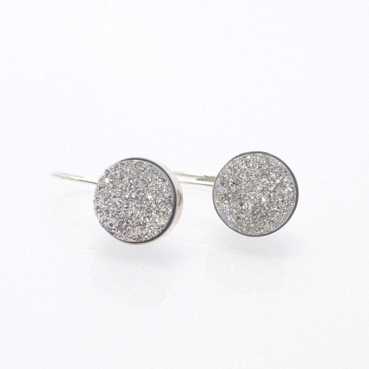 Ohrringe Silber Druzy Achat 10mm Ohrringe Silber Druzy Achat 10mm