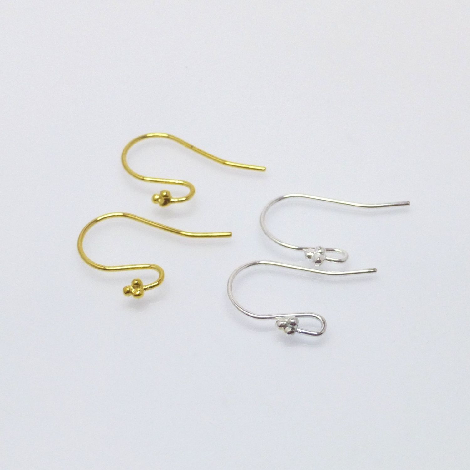 Basisohrringe Ohrhaken 3 Kügelchen Silber 925 Gold Basisohrringe Ohrhaken 3 Kügelchen Silber 925 Gold