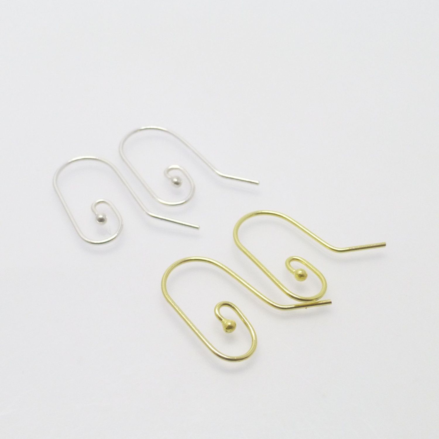 Basisohrringe Ohrhaken lang Silber 925 Gold