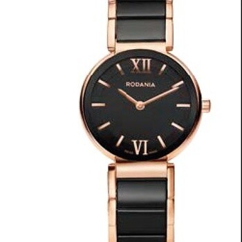 Rodania ronde noire et or rose