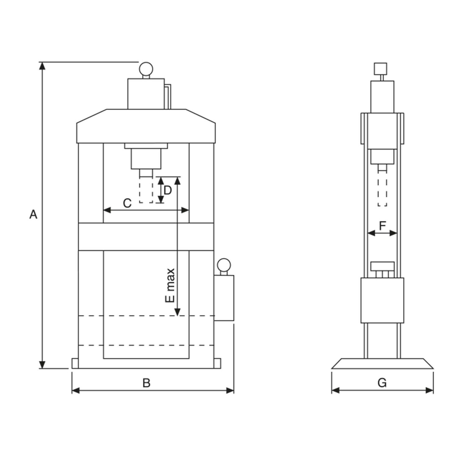 PPH100.D Hand pump presse - Capacity 100 t