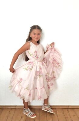 Mädchen Kleid aus Baumwolle und Seide