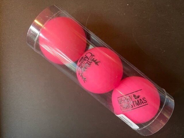 Kerst 3x roze golfballen