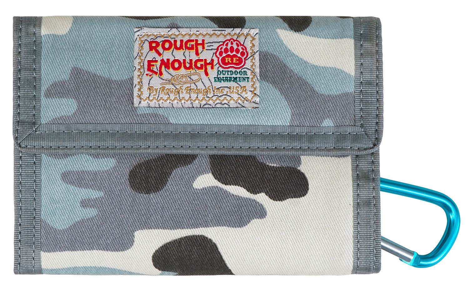 RE8268 Boys Wallet with Camo Canvas Zipper Keychain for Kids, COLOR: light blue camo