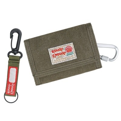 RE8005 Small Canvas Card Front Wallet with Zipper Pockets