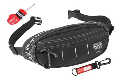Rough Enough Mens Fanny Pack Crossbody Waist Pack Bag for Men Tactical Hunting Hiking Fishing Black Cordura