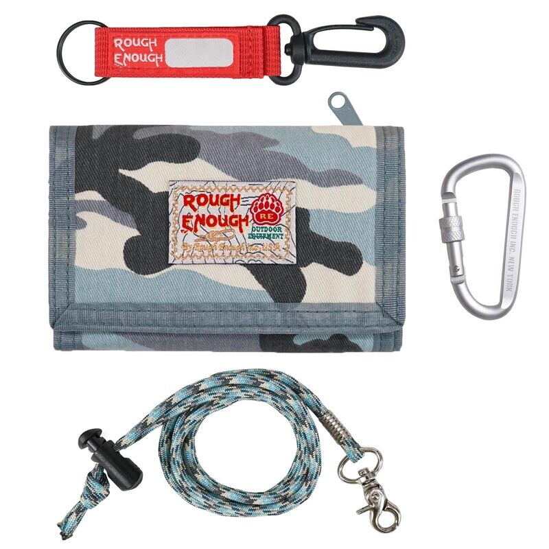 RE8304 Light Blue Camo Canvas Kids Wallet