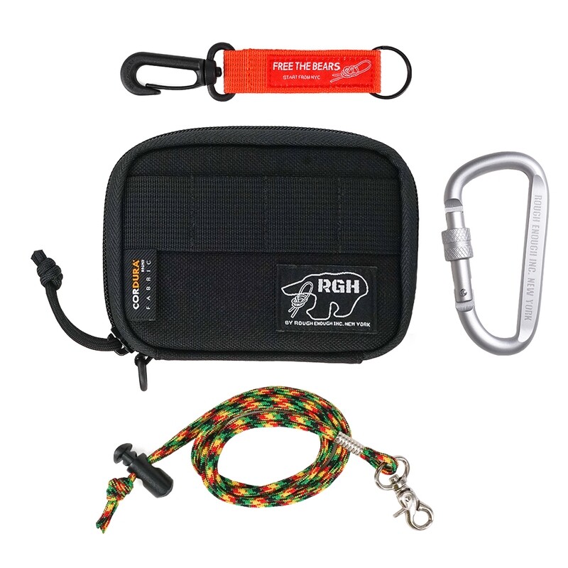 RE8522 Credit Card Holder Wallet Case for Men Zip Around Wallet with Key Lanyard