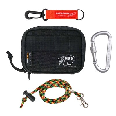 RE8522 Credit Card Holder Wallet Case for Men Zip Around Wallet with Key Lanyard