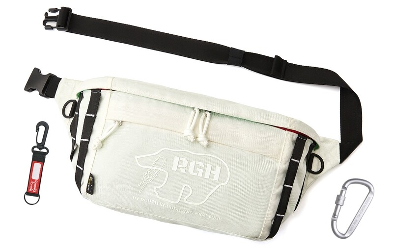 Rough Enough Large Fanny Pack Crossbody Bag for Men Casual Waterproof Cordura White