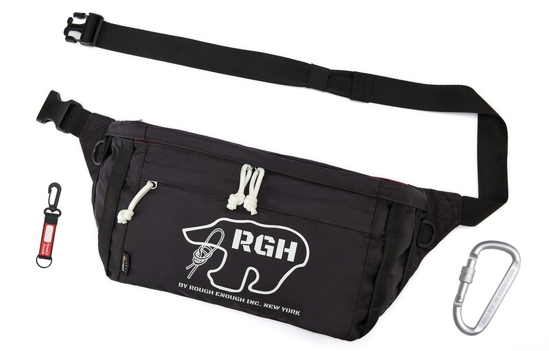 Rough Enough Large Fanny Pack Crossbody Bag for Men Tactical Waterproof Cordura Black