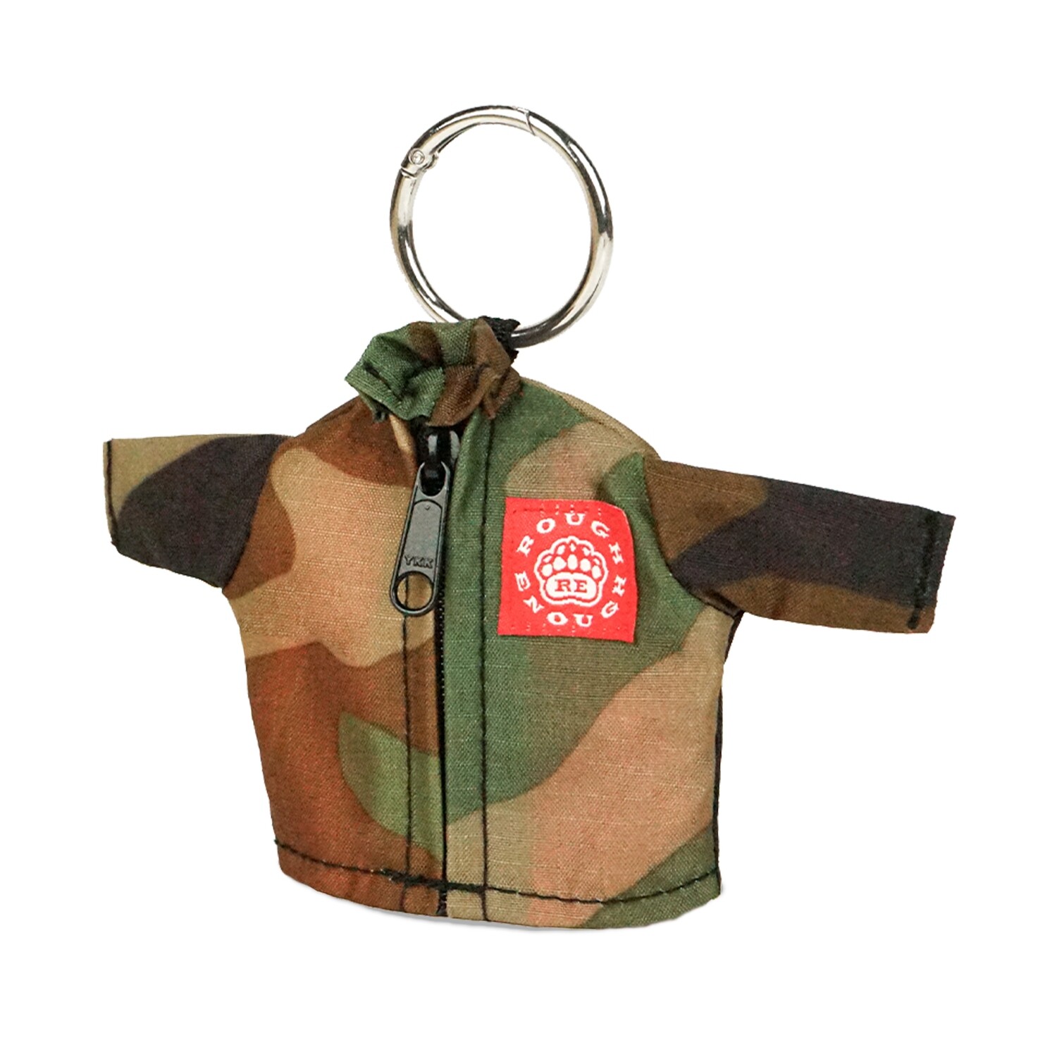 RE8577 Rough Enough Cute Keychain, Funny Small Coin Purse Keychain Pouch, Camo Jacket Style Key Chain, Glow in the Dark Function