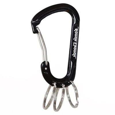 RE8538-Black Rough Enough Carabiner Keychain Key Organizer Clip on with Key Ring for Men