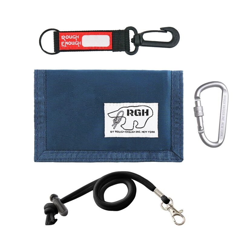 RoughEnough Kids Wallet for Boys Teens with Neck Lanyard Carabiner Keychain