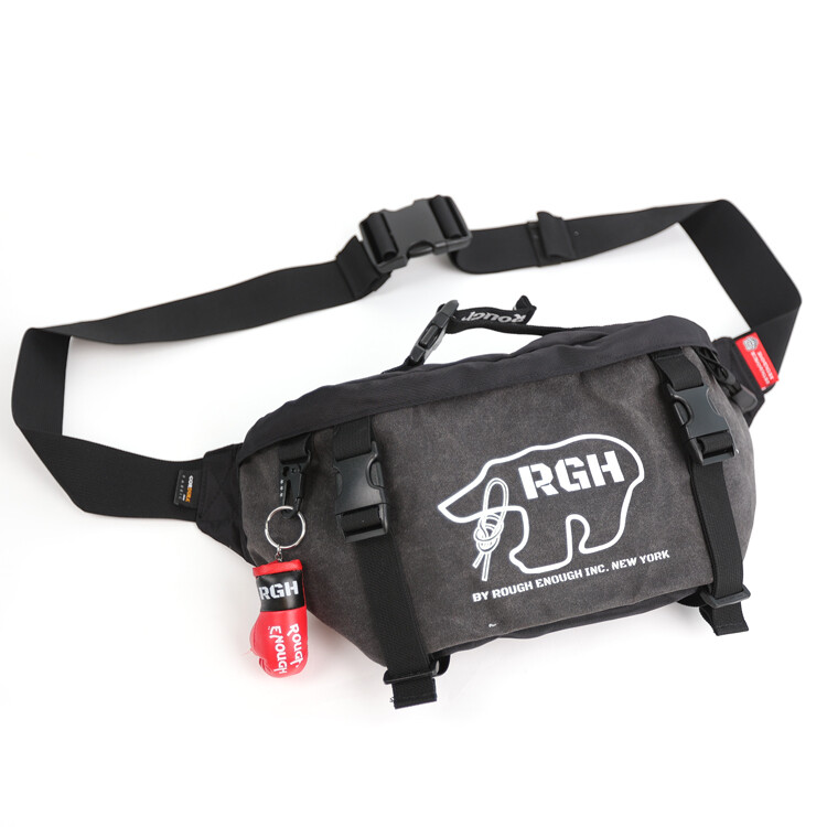 Rough Enough Tactical Fanny Pack for Men Crossbody Large Waist Bag for Hunting Camping Hiking in Waxed Canvas Black