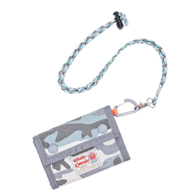 RoughEnough Canvas Wallet for Kids Boys With Neck Lanyard Carabiner